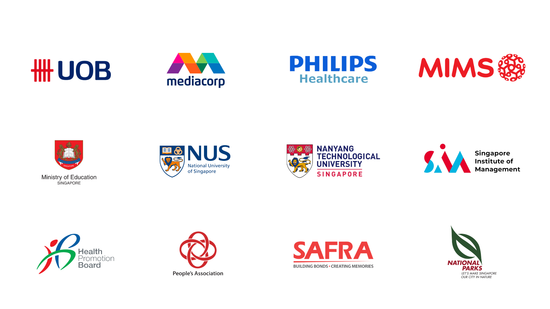 Trusted by UOB, Mediacorp, Philips Healthcare, Ministry of Education Singapore, NUS, NTU, SIM, Health Promotion Board, SAFRA and National Parks