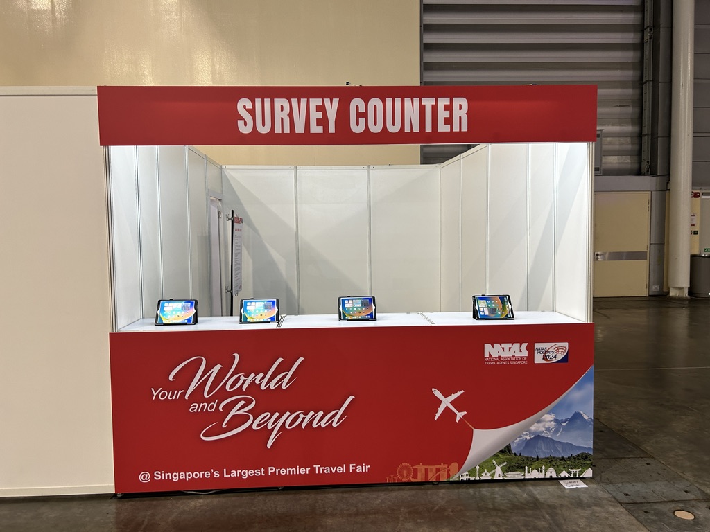 Event registration desk setup