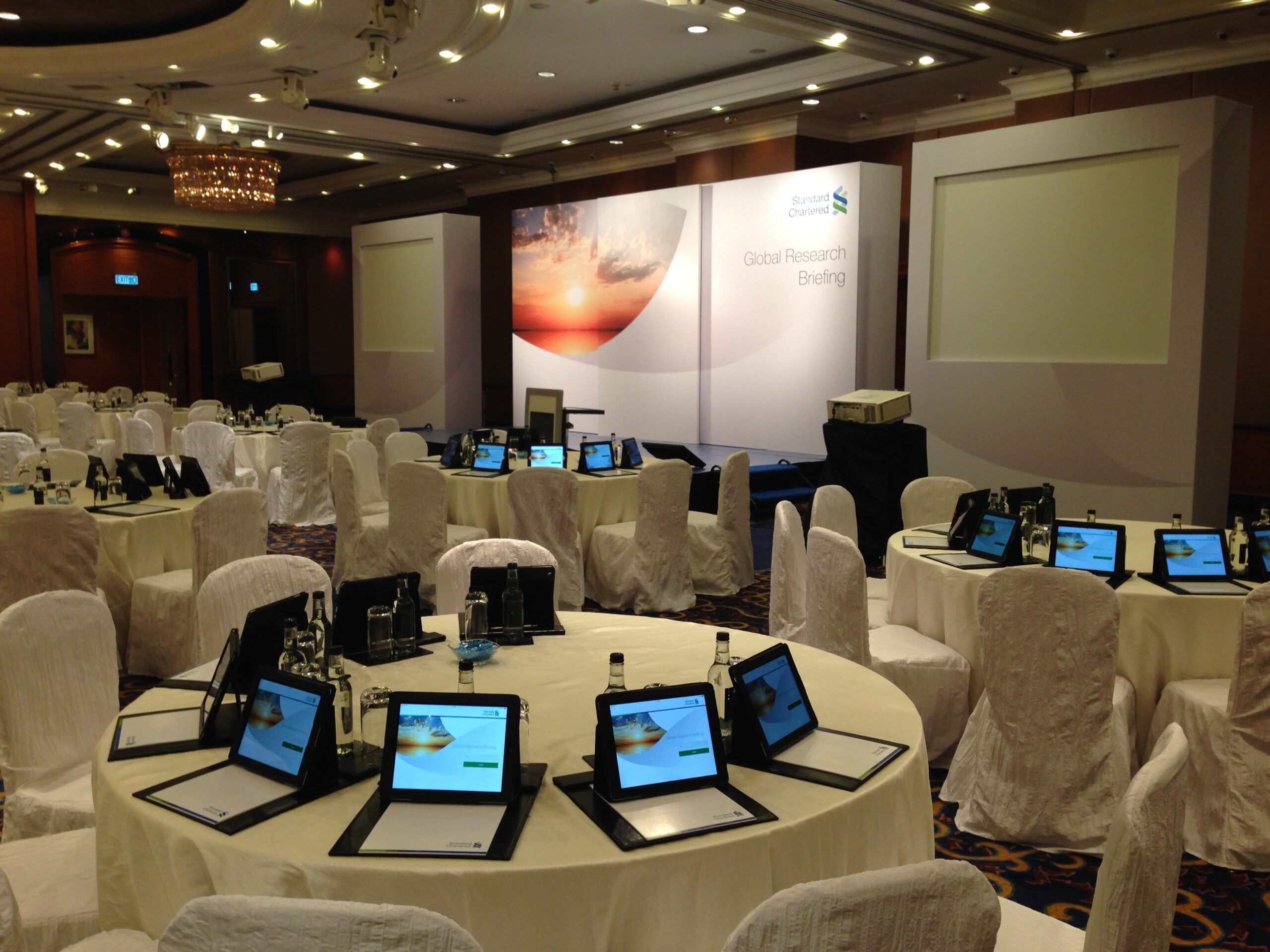 SGPad iPad rental setup at a Singapore corporate event